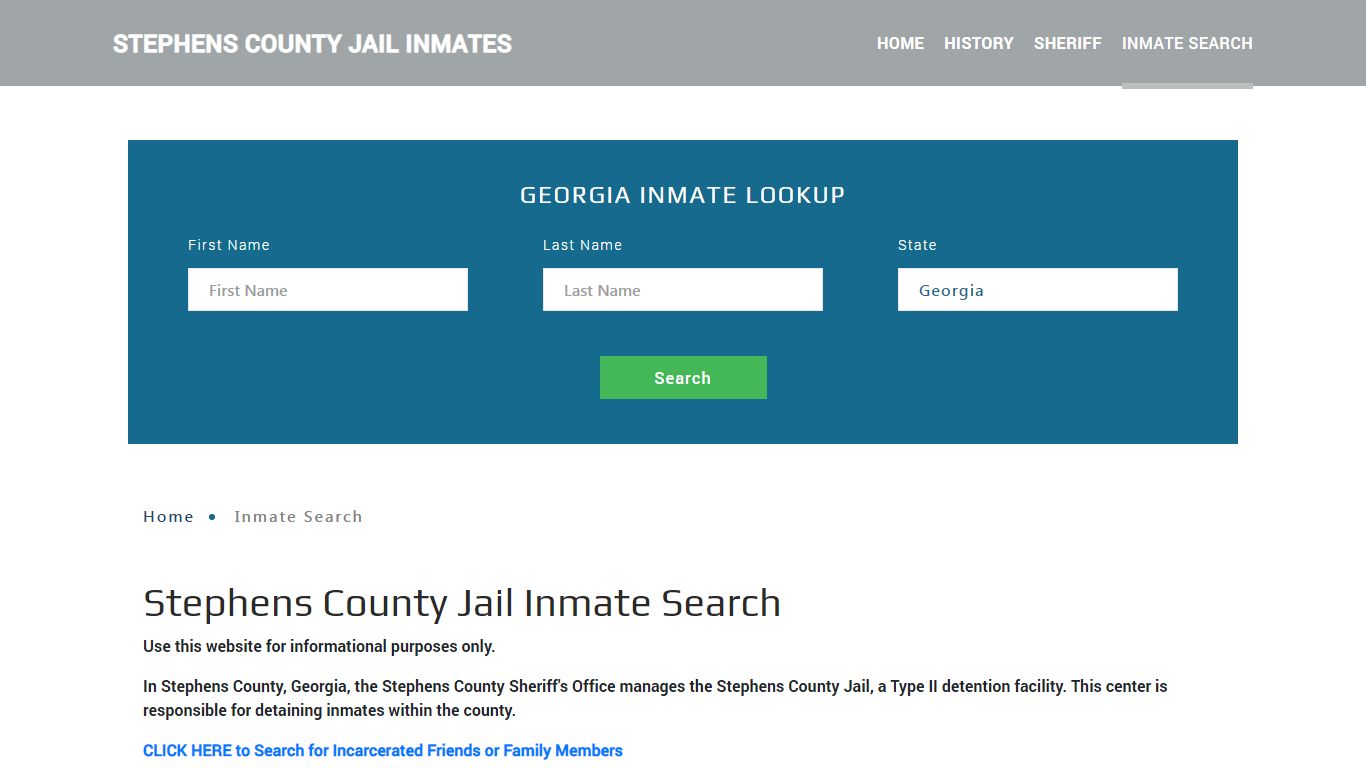 Stephens County, GA Detainee Lookup